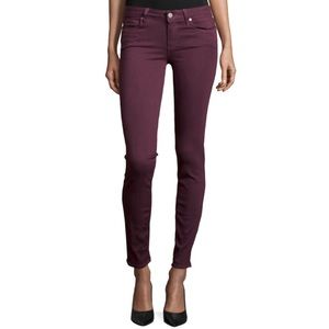 PAIGE VERDUGO ANKLE SKINNY JEANS IBEET SIZE 24 NWT Wine Merlot Maroon Oxblood